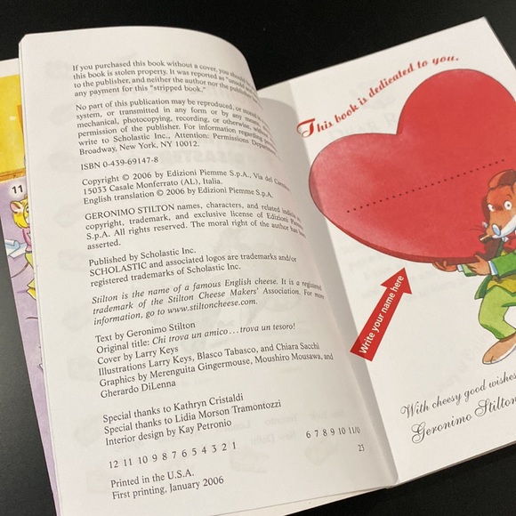 Geronimo Stilton #23: Valentine’s Day Disaster - Scholastic Paperback Novel - Picture 4 of 5